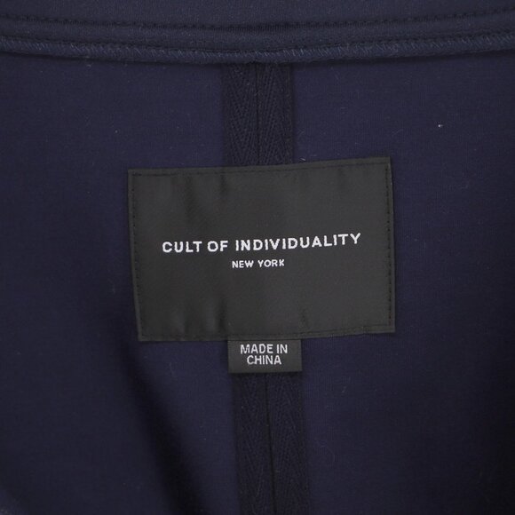 CULT OF INDIVIDUALITY Men's Zip-up Jacket Varsity Striped Navy Blue Size XL - Picture 8 of 10